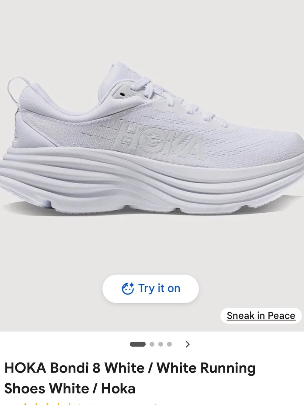 Worn twice Hoka Bondi 8 All White